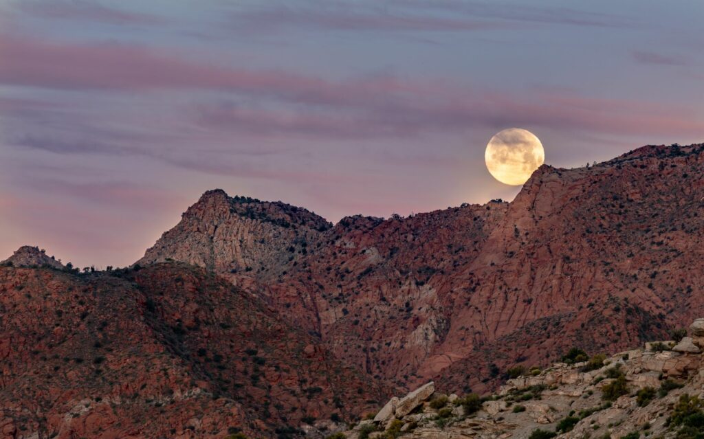 Moon Rising Over the Mountains by Amy Osness